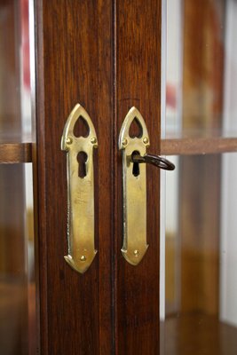 Mahogany Vitrine Cabinet with Faceted Glass, Austria, 1910s-TQA-1321900