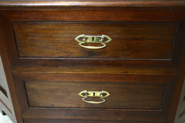 Mahogany Vitrine Cabinet with Faceted Glass, Austria, 1910s-TQA-1321900