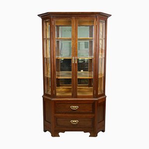 Mahogany Vitrine Cabinet with Faceted Glass, Austria, 1910s-TQA-1321900