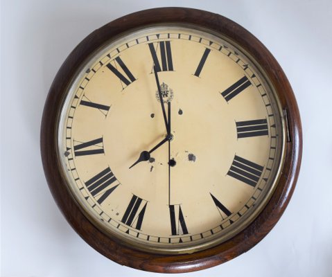 Mahogany WWII Royal Air Force Wall Clock by F. W. Elliott-VA-1226618