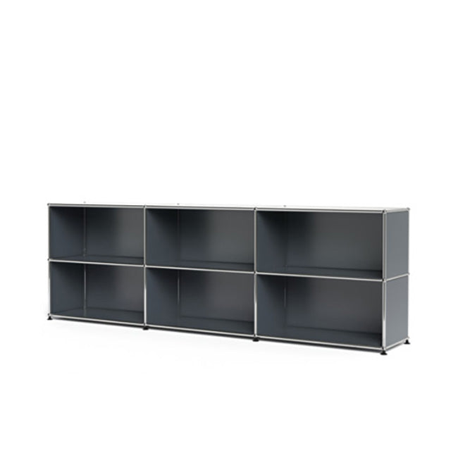 3x2 Modular Metal Sideboard with 0 door [W(750+750+750)XD350XH(350+350)] by Usm #USM Mid-Gray