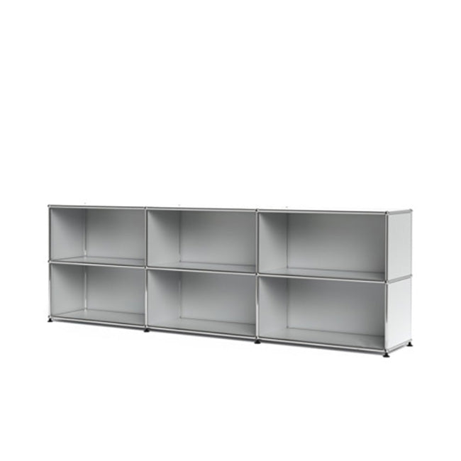 3x2 Modular Metal Sideboard with 0 door [W(750+750+750)XD350XH(350+350)] by Usm #USM Matte Silver