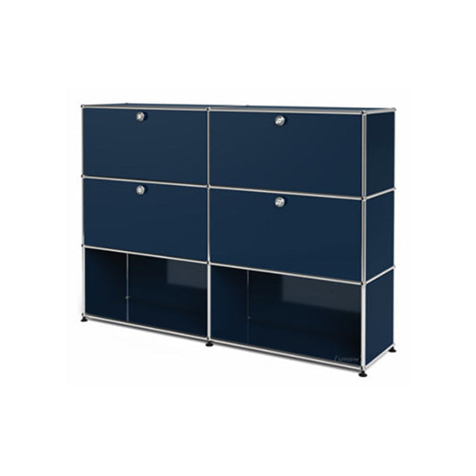 2x3 Modular Metal Highboard with 4 top doors [W(750+750)XD350XH(350+350+350)] by Usm #Steel Blue [RAL 5011]