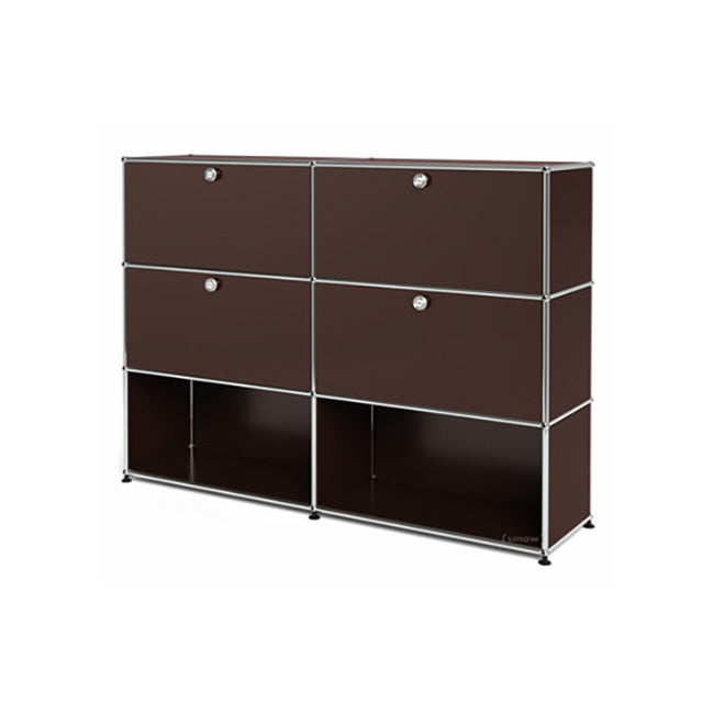 2x3 Modular Metal Highboard with 4 top doors [W(750+750)XD350XH(350+350+350)] by Usm #USM Brown