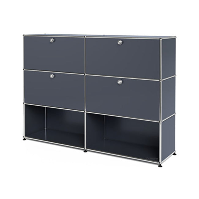 2x3 Modular Metal Highboard with 4 top doors [W(750+750)XD350XH(350+350+350)] by Usm #Anthracite [RAL 7016]