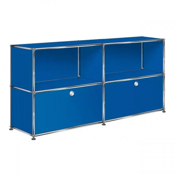 2x2 Modular Metal Sideboard with 2 bottom doors [W(750+750)XD350XH(350+350)] by Usm #Gentian Blue [RAL 5010]