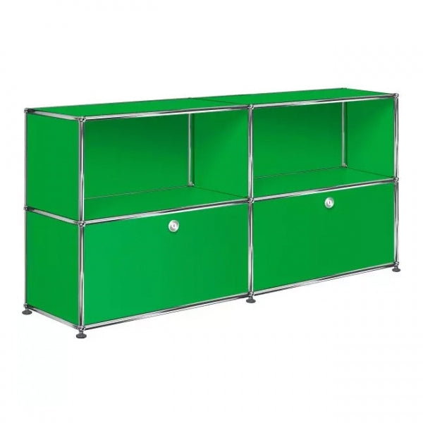 2x2 Modular Metal Sideboard with 2 bottom doors [W(750+750)XD350XH(350+350)] by Usm #USM Green