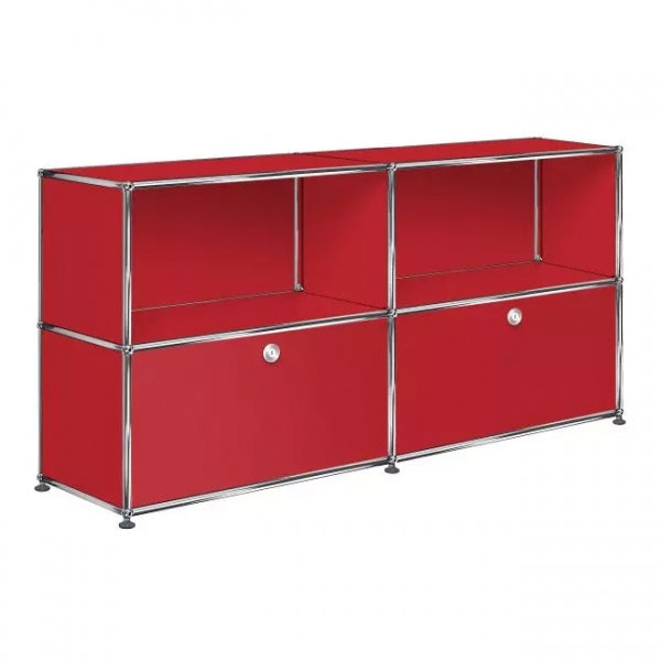 2x2 Modular Metal Sideboard with 2 bottom doors [W(750+750)XD350XH(350+350)] by Usm #USM Ruby Red