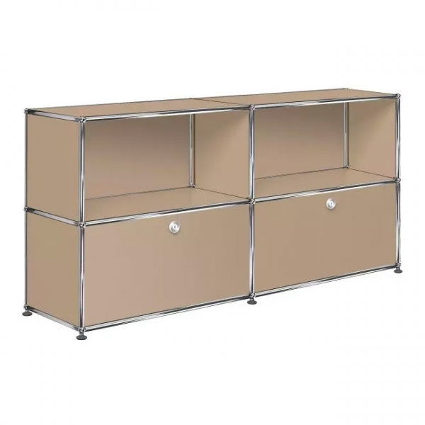 2x2 Modular Metal Sideboard with 2 bottom doors [W(750+750)XD350XH(350+350)] by Usm #USM Beige