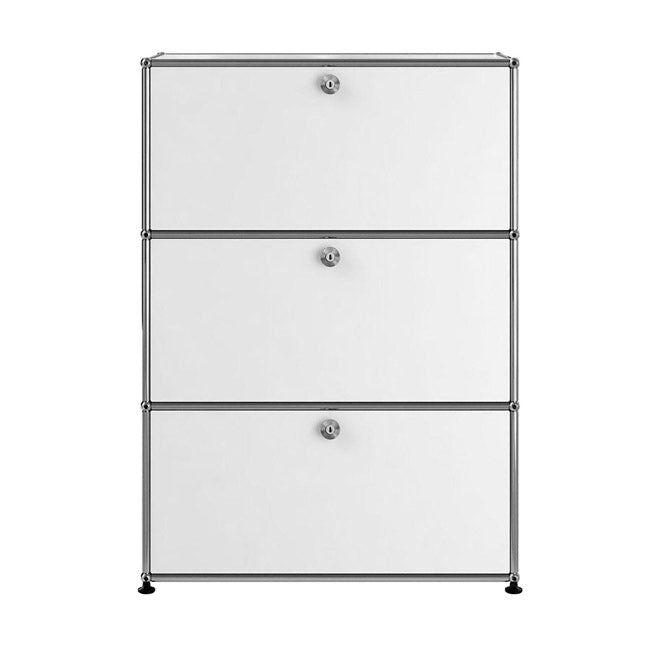 1x3 Modular Metal Highboard with 3 doors [W750XD350XH(350+350+350)] by Usm #Pure White [RAL 9010]