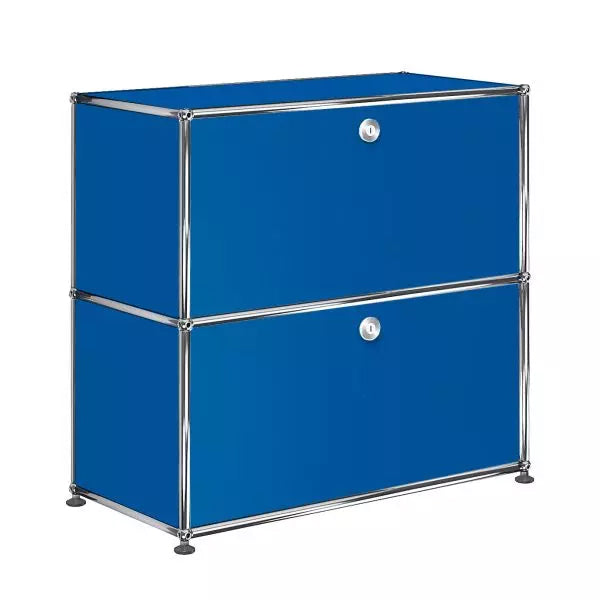 1x2 Modular Metal Sideboard with 2 doors [W750XD350XH(350+350)] by Usm #Gentian Blue [RAL 5010]