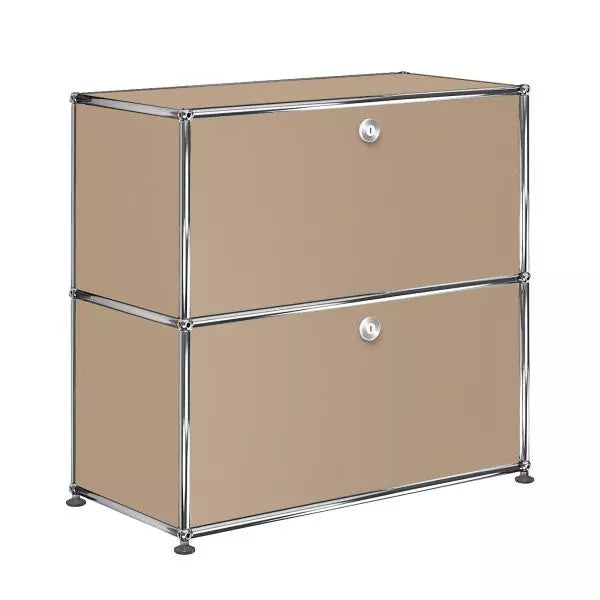 1x2 Modular Metal Sideboard with 2 doors [W750XD350XH(350+350)] by Usm #USM Beige