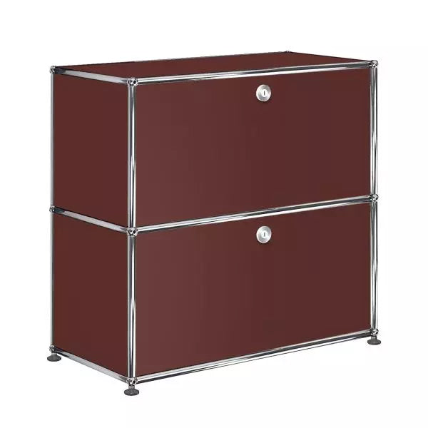 1x2 Modular Metal Sideboard with 2 doors [W750XD350XH(350+350)] by Usm #USM Brown