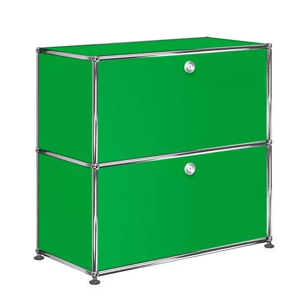 1x2 Modular Metal Sideboard with 2 doors [W750XD350XH(350+350)] by Usm #USM Green