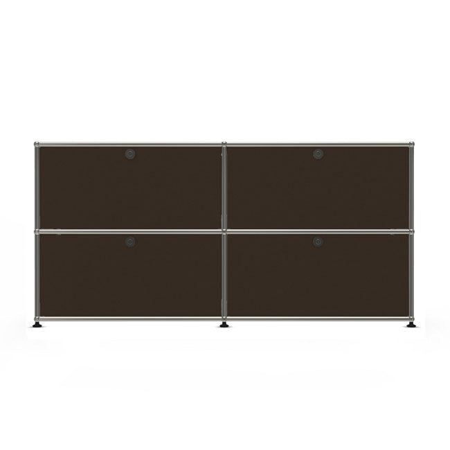 2x2 Modular Metal Sideboard with 4 doors [W(750+750)XD350XH(350+350)] by Usm #USM Brown