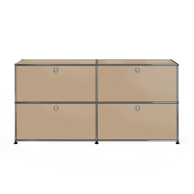 2x2 Modular Metal Sideboard with 4 doors [W(750+750)XD350XH(350+350)] by Usm #USM Beige