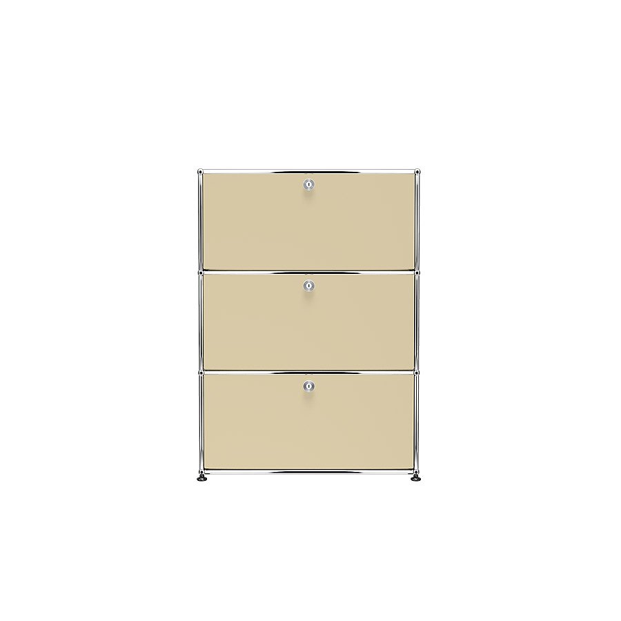 1x3 Modular Metal Highboard with 3 doors [W750XD350XH(350+350+350)] by Usm #USM Beige