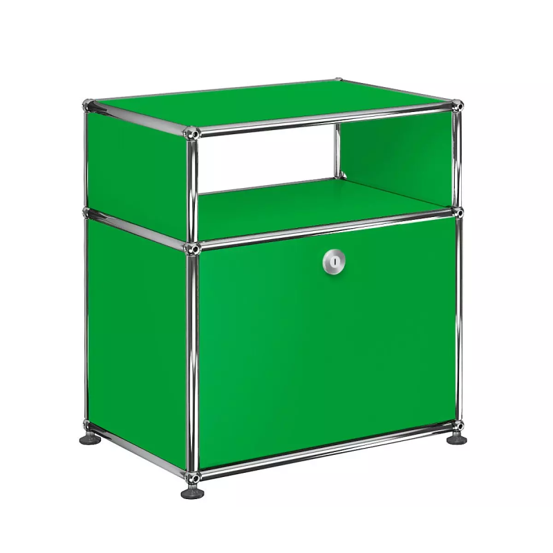 1x2 Modular Metal Sideboard with 1 bottom door & 3 pannels [W500XD350XH(350+175)] by Usm #USM Green