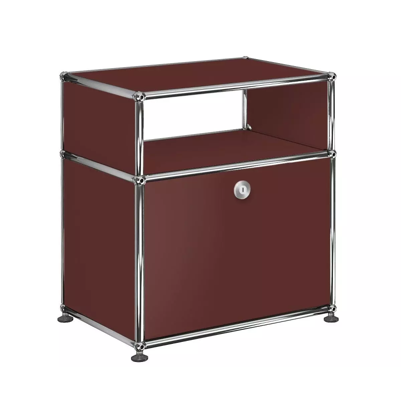 1x2 Modular Metal Sideboard with 1 bottom door & 3 pannels [W500XD350XH(350+175)] by Usm #USM Brown