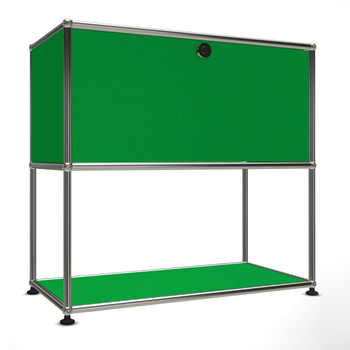 1x2 Modular Metal Sideboard with 1 top door & 1 pannel [W750XD350XH(350+350)] by Usm #USM Green