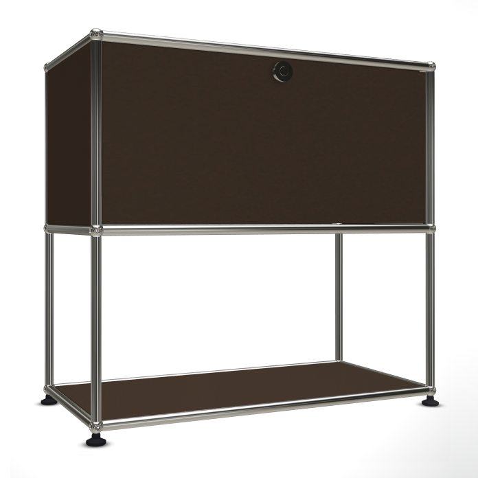 1x2 Modular Metal Sideboard with 1 top door & 1 pannel [W750XD350XH(350+350)] by Usm #USM Brown