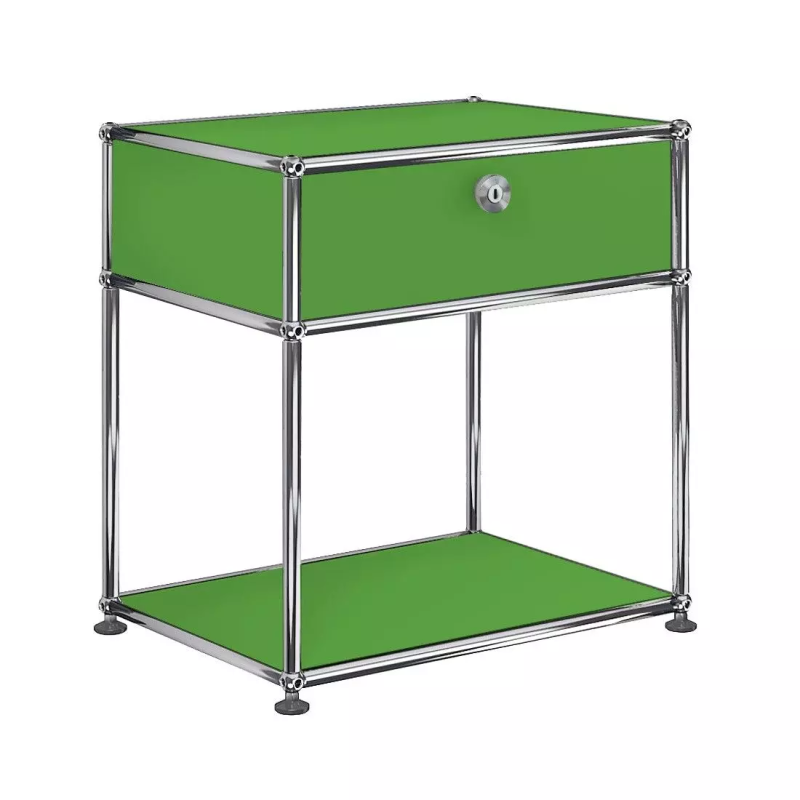 1x2 Modular Metal Sideboard with 1 top door & 1 pannel [W500XD350XH(395+175)] by Usm #USM Green