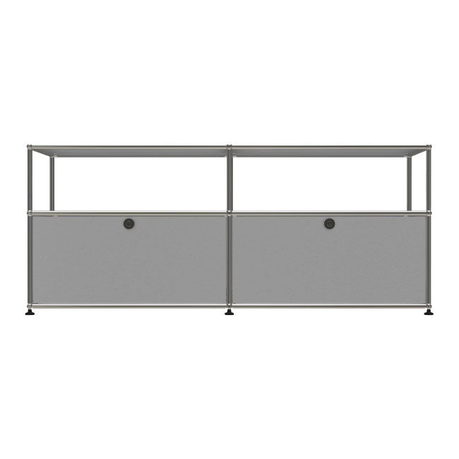 2x2 Modular Metal Sideboard with 2 bottom doors & 1-1 pannel [W(750+750)XD350XH(350+250)] by Usm #USM Matte Silver