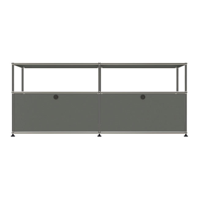 2x2 Modular Metal Sideboard with 2 bottom doors & 1-1 pannel [W(750+750)XD350XH(350+250)] by Usm #USM Mid-Gray