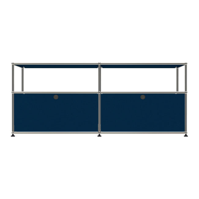 2x2 Modular Metal Sideboard with 2 bottom doors & 1-1 pannel [W(750+750)XD350XH(350+250)] by Usm #Steel Blue [RAL 5011]