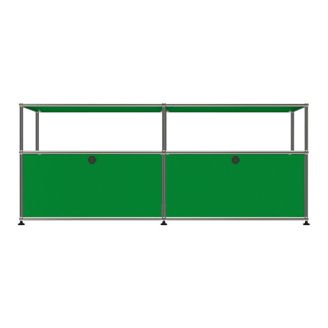 2x2 Modular Metal Sideboard with 2 bottom doors & 1-1 pannel [W(750+750)XD350XH(350+250)] by Usm #USM Green