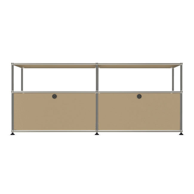 2x2 Modular Metal Sideboard with 2 bottom doors & 1-1 pannel [W(750+750)XD350XH(350+250)] by Usm #USM Beige