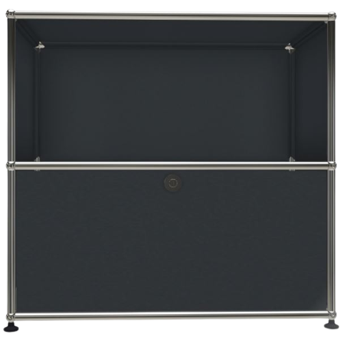 1x2 Modular Metal Sideboard with 1 bottom door [W750XD350XH(350+350)] by Usm #Anthracite [RAL 7016]