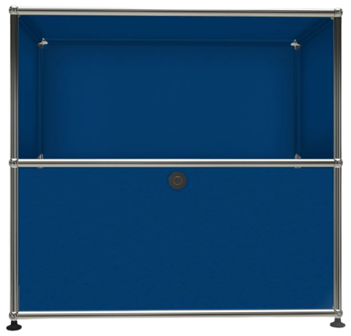 1x2 Modular Metal Sideboard with 1 bottom door [W750XD350XH(350+350)] by Usm #Gentian Blue [RAL 5010]