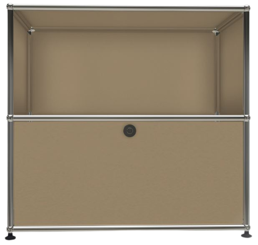 1x2 Modular Metal Sideboard with 1 bottom door [W750XD350XH(350+350)] by Usm #USM Beige