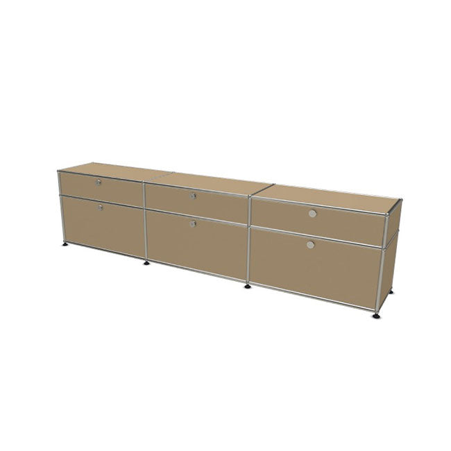 3x2 Modular Metal Sideboard with 6 doors [W(750+750+750)XD350XH(350+175)] by Usm #USM Beige