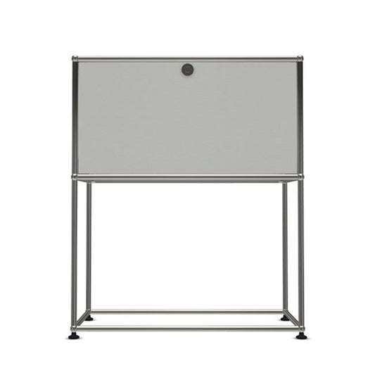 1x2 Modular Metal Sideboard with 1 top door & 0 pannel [W750XD350XH(500+395)] by Usm #Light Gray [RAL 7035]