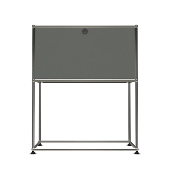 1x2 Modular Metal Sideboard with 1 top door & 0 pannel [W750XD350XH(500+395)] by Usm #USM Mid-Gray