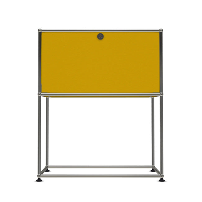 1x2 Modular Metal Sideboard with 1 top door & 0 pannel [W750XD350XH(500+395)] by Usm #Golden Yellow [RAL 1004]