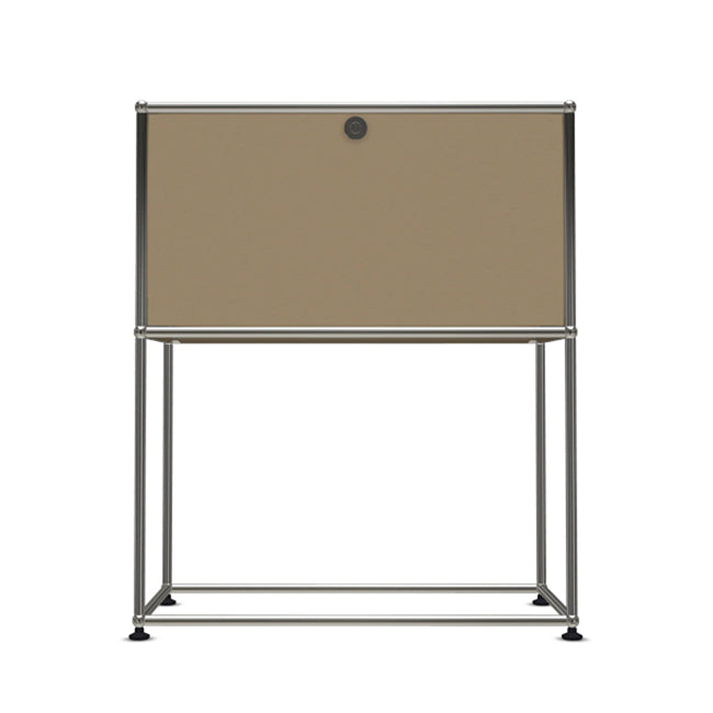 1x2 Modular Metal Sideboard with 1 top door & 0 pannel [W750XD350XH(500+395)] by Usm #USM Beige