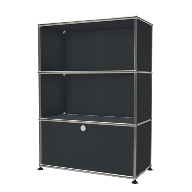 1x3 Modular Metal Highboard with 1 bottom door [W750XD350XH(350+350+350)] by Usm #Anthracite [RAL 7016]