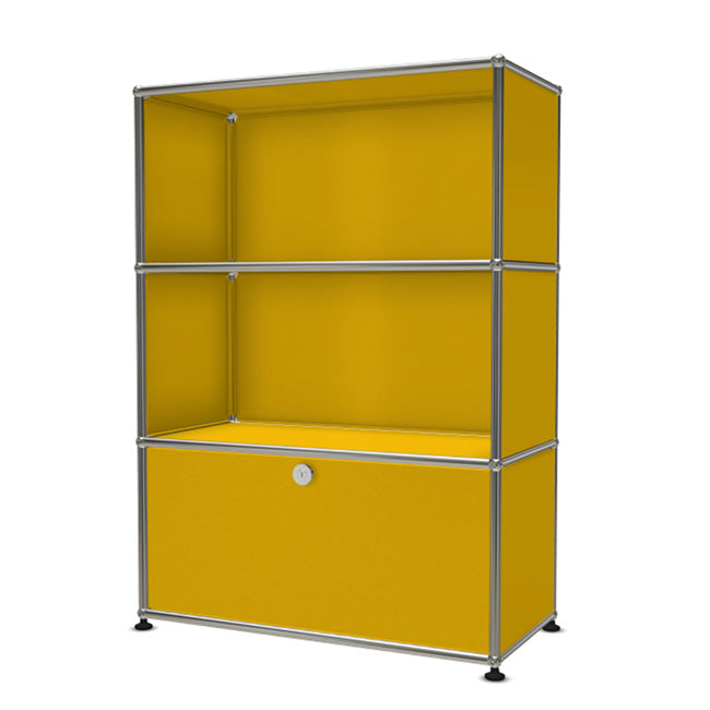 1x3 Modular Metal Highboard with 1 bottom door [W750XD350XH(350+350+350)] by Usm #Golden Yellow [RAL 1004]