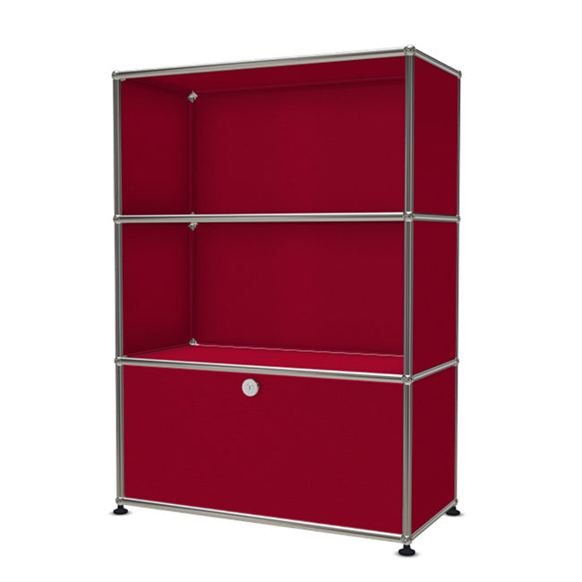 1x3 Modular Metal Highboard with 1 bottom door [W750XD350XH(350+350+350)] by Usm #USM Ruby Red