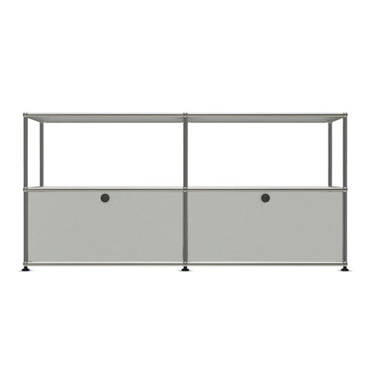 2x2 Modular Metal Sideboard with 2 bottom doors & 1-1 pannel [W(750+750)XD350XH(350+350)] by Usm #Light Gray [RAL 7035]