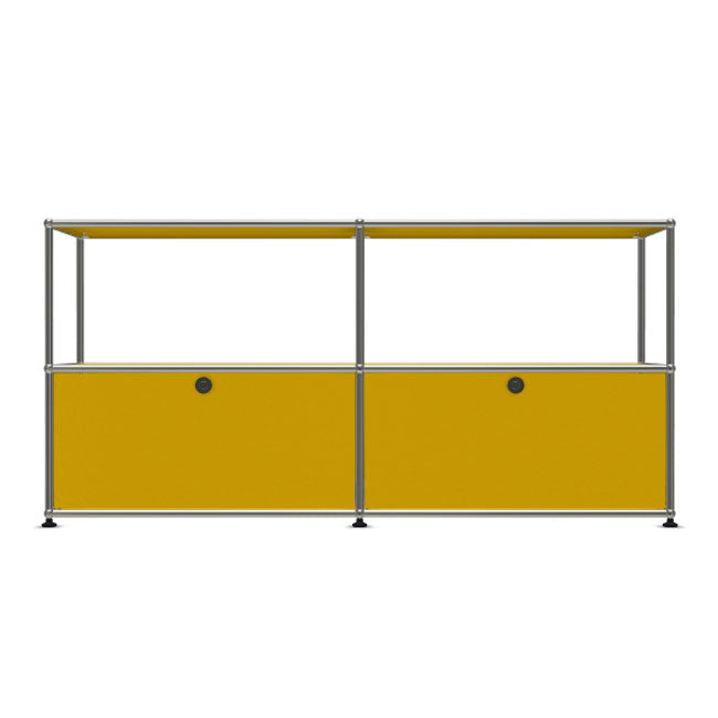 2x2 Modular Metal Sideboard with 2 bottom doors & 1-1 pannel [W(750+750)XD350XH(350+350)] by Usm #Golden Yellow [RAL 1004]