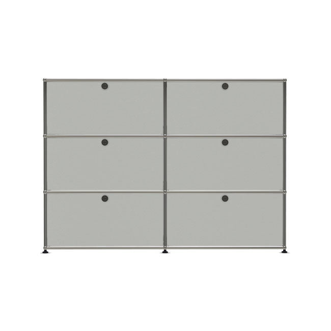 2x3 Modular Metal Sideboard with 6 doors [W(750+750)XD350XH(350+350+350)] by Usm #Light Gray [RAL 7035]