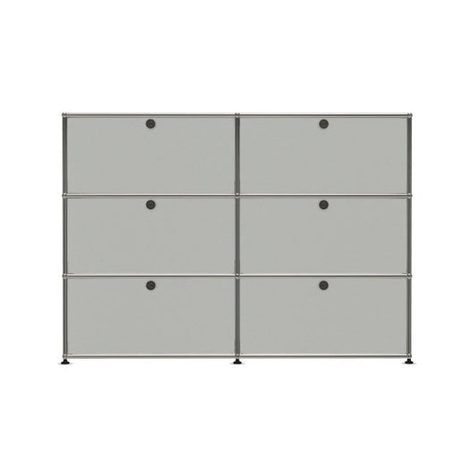 2x3 Modular Metal Sideboard with 6 doors [W(750+750)XD350XH(350+350+350)] by Usm #Light Gray [RAL 7035]