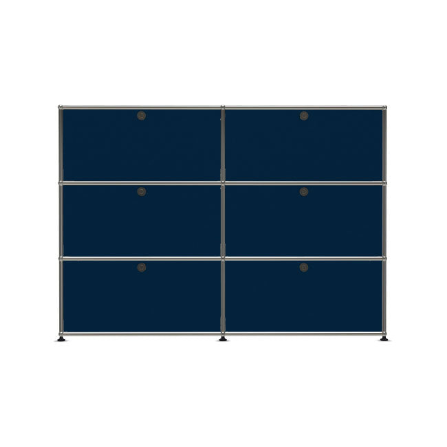 2x3 Modular Metal Sideboard with 6 doors [W(750+750)XD350XH(350+350+350)] by Usm #Steel Blue [RAL 5011]