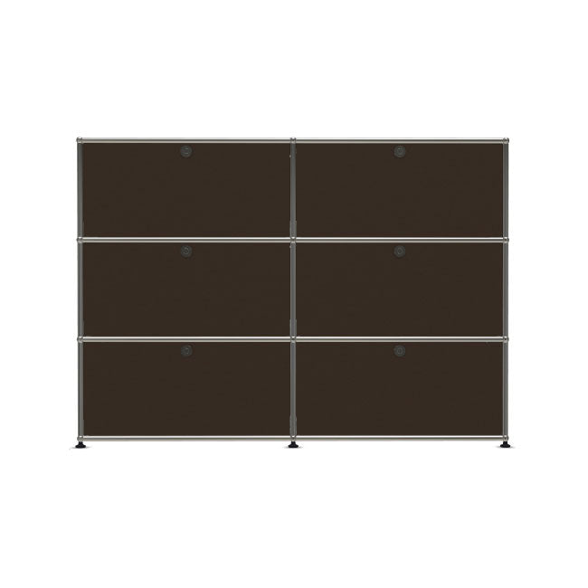 2x3 Modular Metal Sideboard with 6 doors [W(750+750)XD350XH(350+350+350)] by Usm #USM Brown