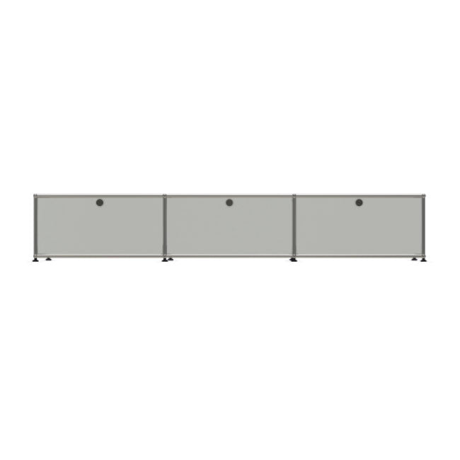 3x1 Modular Metal Sideboard with 3 doors [W(750+750+750)XD350XH350] by Usm #Light Gray [RAL 7035]