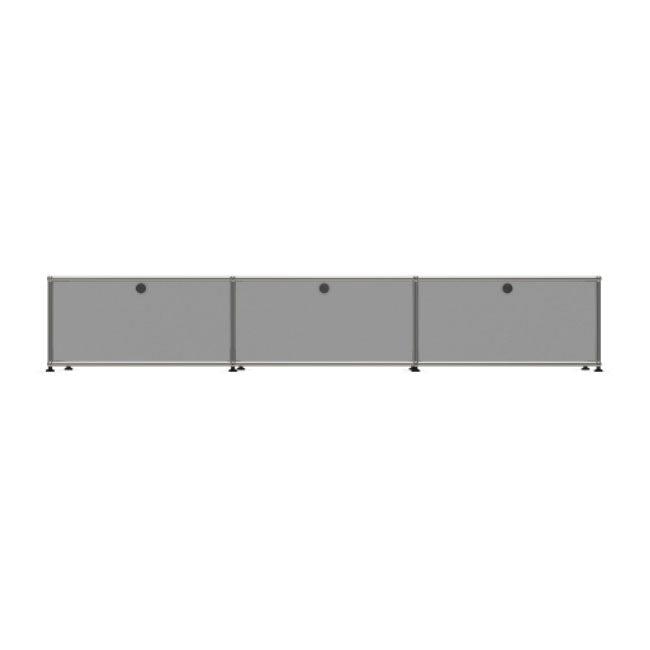 3x1 Modular Metal Sideboard with 3 doors [W(750+750+750)XD350XH350] by Usm #USM Matte Silver